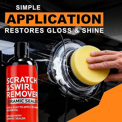500ml Car Scratch Remover for Vehicles: Automotive Swirls Rrepair Eraser Restorer & Polishing with Buffer Pad - Scratch Eraser Kit for Light Scratches Oxidation & Water Spots (16.9 fl oz)