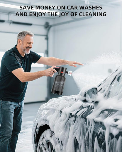 Uten Cordless Electric Foam Sprayer - 2L Foam Pump Sprayer, Car Washing Applicator, Tangle-Free for Cars, Daily Cleaning, Pets