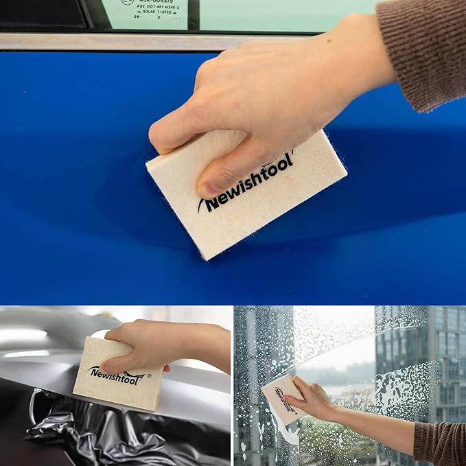 NEWISHTOOL Wool Felt Squeegee for Window Tinting, 2 Sizes Shrink Wool Squeegee, Scratch-Free Soft Window Tint Applicator
