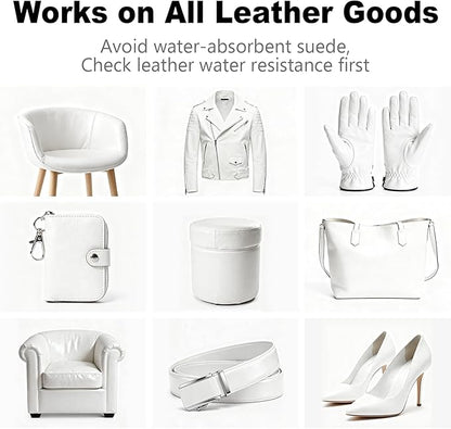 White Leather Repair Kit, White Leather Recoloring Balm, Leather Dye - Restore & Renew Scratch, Faded and Aged Leather & Vinyl Couches, Boots, Car Seats or Leather Furniture…