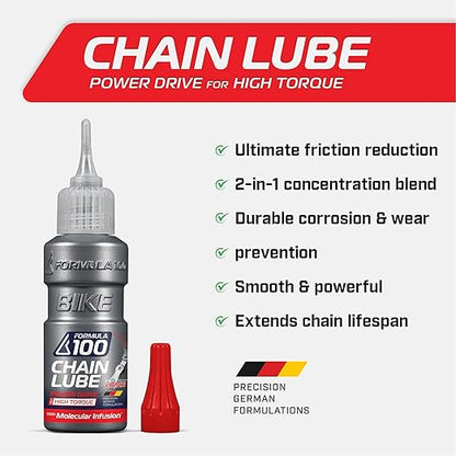Formula 100 Power Drive eBike Chain Lube – Lubricant for Electric Bikes – Durable Corrosion & Wear Protection, Friction Reduction, Race Day Blend – 50ml (1.69 oz)