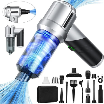 CHUMPOSH Car Vacuum Portable Cordless with 18000PA Super Suction, 4 in 1 Portable Air Blower/Car Vacuum 90°Foldable Handheld Rechargeable Brushless Motor, Gifts for Valentine's Day for Home, PC