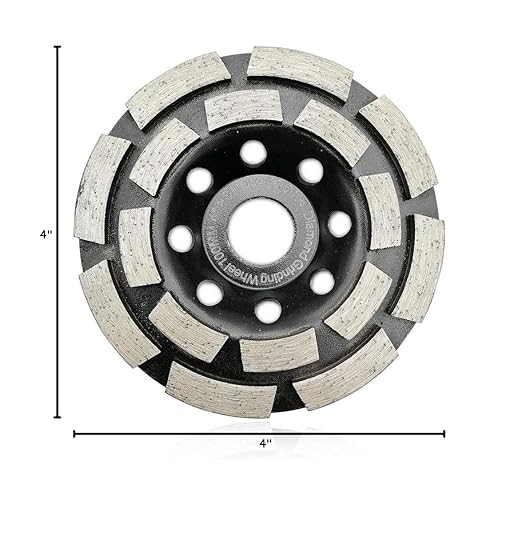 SHDIATOOL 4 Inch Double Row Diamond Grinding Cup Wheel for Concrete Granite Marble Masonry Brick Fits 5/8 Inch Arbor