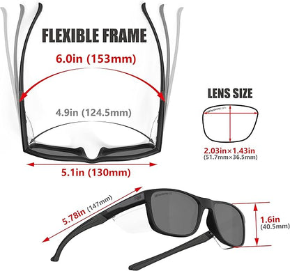 HTS HUNTERSKY TR90NZZ Safety Glasses with Side Shield Small Size Women Men ANSI Z87 Anti Fog Scratch Resistant Lab Pickleball
