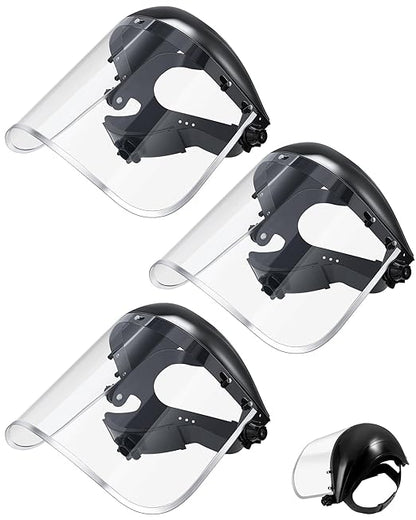 Copkim 3 Pack Super Safety Face Mask Shield for Grinding Face Shield Mask for Grinding and Cutting Clear Full Impact Resistant High-definition PC for Woodworking Debris Work Construction High Impact