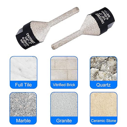 Tile Milling Chamfer Bit 1/4" - 1", Diamond Finger Sander Countersink Drill Bit, to Enlarge Bevel Edges & Holes in Porcelain Ceramic Granite Tiles, fit 5/8-11 Thread Angle Grinders, 6-25mm