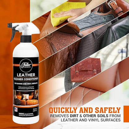 Fuller Brush Leather Boot and Jacket Cleaner Conditioner - Natural Oil Formula for Leather, Vinyl, Backpacks & Luggage - Removes Dirt, Dust, and Grime - Pack of 2