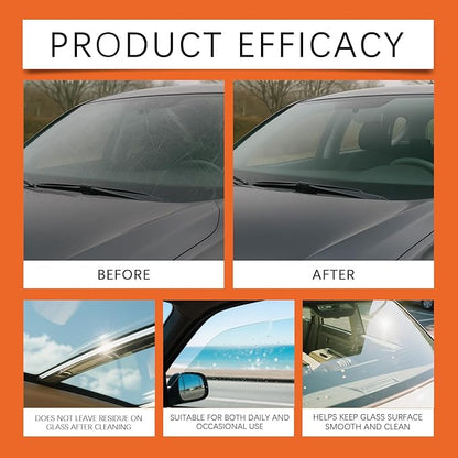 2PC Glass Cleaner,Car Oil Film Cleaner, Q4 Glass Guard,Automotive Oil Film Cleaning Brush for Car Windows,Removes Oil Film & Smudges,Improve Windshield Clarity for Safe Driving