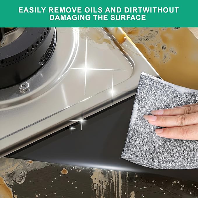 BTIFU 6 Pcs New Upgrade Steel Wire Dishcloth,Multipurpose Reusable Non Scratch Wire Dishcloth,Metal Dish Cloth Wet and Dry,for Kitchen Cleaning,Sinks, Dishes,Stove Top