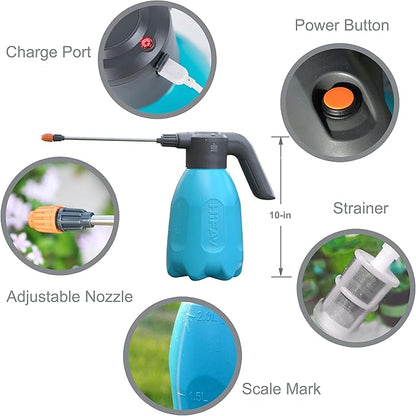 ES2-PRO Electric Spray Bottle 2L/0.5Gallon, Rechargeable Battery Powered Sprayer Spray 60 Bottles On a Single Charge, Automatic Plant Mister，Pump Sprayer,Indoor Watering Can for Plants
