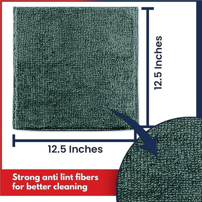 USANOOKS Microfiber Cleaning Cloth - 1200 Washes, Ultra Absorbent Towels Grip Root Weave Grime - 50pack - Dark Green