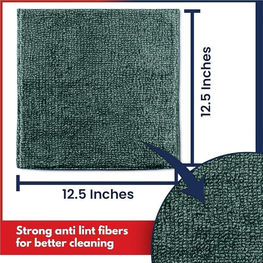 USANOOKS Microfiber Cleaning Cloth - 1200 Washes, Ultra Absorbent Towels Grip Root Weave Grime - 08pack - Dark Green