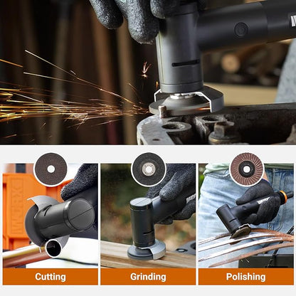 MAKERX Crafting Tool Combo Kit - Rotary Tool, Angle Grinder, Soldering Iron for Sanding, Carving, Drilling, Engraving and Cutting, 20V Power Share Battery & 58-Piece Accessories Included