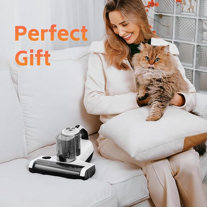 Dibea Handheld Mattress Vacuum, Upholstery Bed Vacuum Cleaner Machine, 18KPa Suction, 140℉ Heating, Smart Dust Sensor, Washable HEPA Filter, Deep Clean Dust, Debris on Couch, Fabric, Furniture