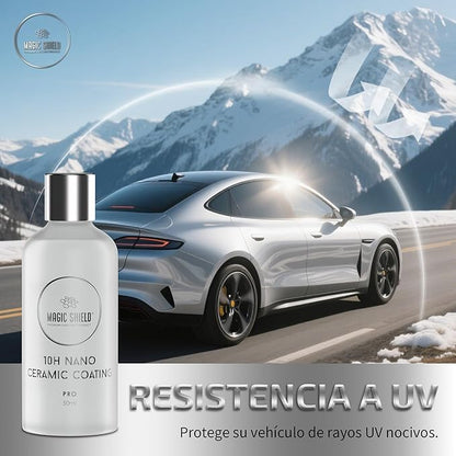 Magic Shield Ceramic Coating PRO 10H - Self-Healing | Long lasting for 2 cars+ | Advanced SiO2 Protection | Easy Application | Candy-Like Gloss | Perfect for Cars, Motorcycles, RVs, and Boats (50ml)