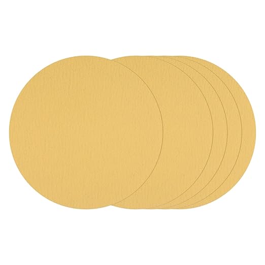 Kozelo 25 Pcs Sanding Discs 8 Inch 150 Grit Hook and Loop Random Orbital Sandpapers Suitable for Drywall Sander Wood Metal Furniture, Yellow