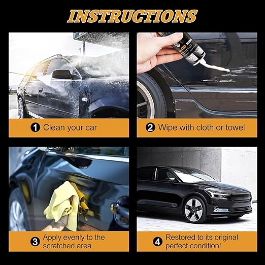 Upgraded Car Scratch Remover Polishing Wax,Cars Scratch Repair Paste with Wipe and Sponge,Car Paint Scratchs Repair Kit for Deep Scratches,Scratch Remover for Vehicles,Car Paint Polishing&Restore