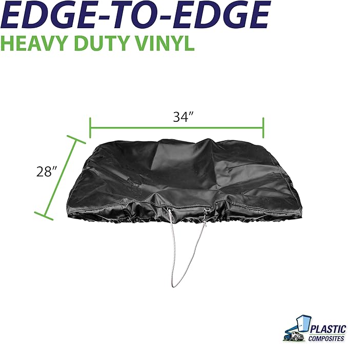 Bucket Truck Parts HEAVY DUTY Elastic Banded Bucket Cover with Support Pocket, Fits 1.5 Man Bucket 28"x34" Edge to Edge