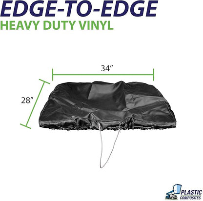 Bucket Truck Parts HEAVY DUTY Elastic Banded Bucket Cover with Support Pocket, Fits 1.5 Man Bucket 28"x34" Edge to Edge