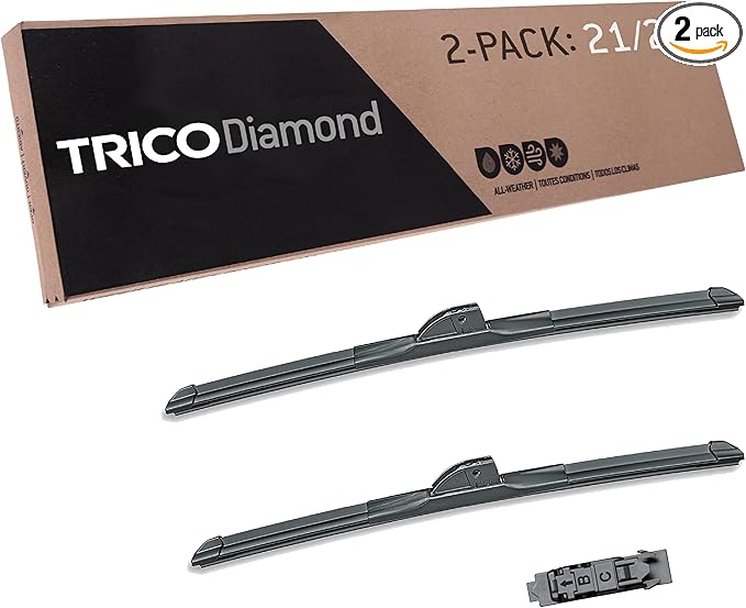 TRICO Diamond 21" + 20" Premium Automotive Replacement Windshield Wiper Blades (Set of 2), Passenger and Driver Side All-Weather Beam Wiper Blades for Select Vehicle Models
