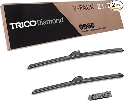 TRICO Diamond 21" + 20" Premium Automotive Replacement Windshield Wiper Blades (Set of 2), Passenger and Driver Side All-Weather Beam Wiper Blades for Select Vehicle Models