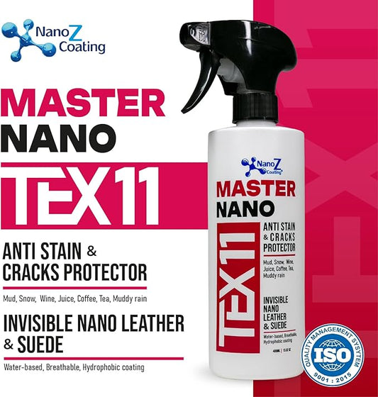 Nano Leather and Suede Hydrophobic Spray, Water and Stain Repellent, Waterproofing for Boots, Car Seats, Furniture, Jackets, Shoes, Bags and More (6.76 fl.oz)