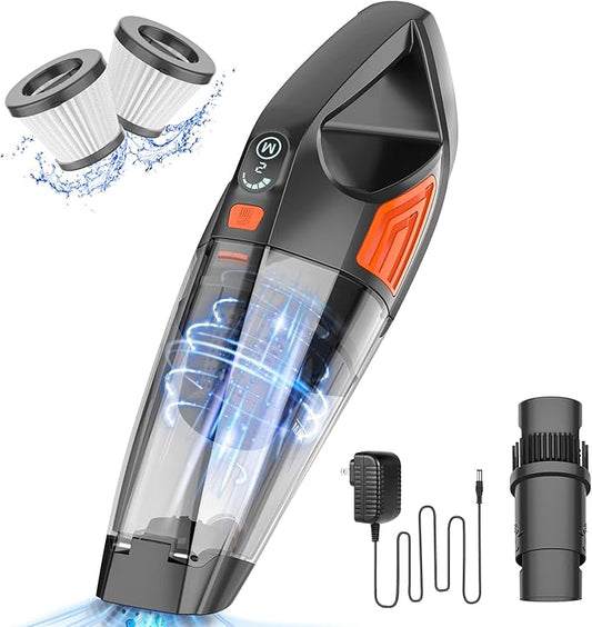 ATONEP Handheld Vacuum Cordless Cleaner,Powerful Portable and Dust Buster Hand Vcauum Rechargeable with Large-Capacity Battery for CarPetOfficeHome (Mixed Colors) (Dark Purple)