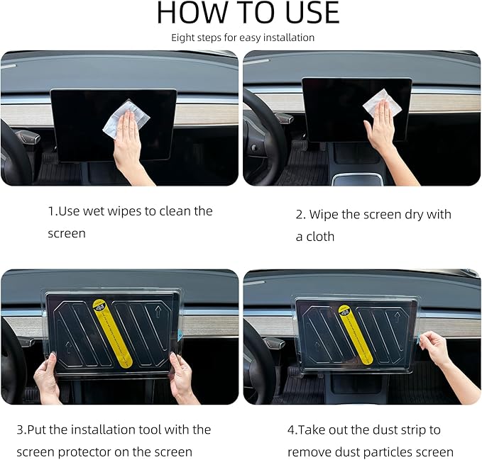 DGXWLLW Screen Protector for Tesla Cybertruck 2024 2025 2026 with Alignment Kit, Front Back Tempered Glass Touch Screen Protective for Center Console Dashboard 9H Hardness Anti Glare Fingerprint HD Clear