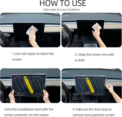 DGXWLLW Screen Protector for Tesla Model S 2026-2023 Model X 2026-2023 with Alignment Kit, Front Back Tempered Glass TouchScreen Dashboard Protective 9H Hardness Anti Glare Fingerprint HD Clear