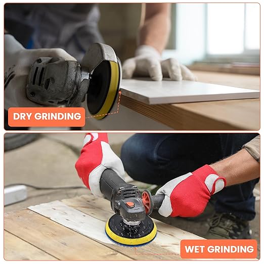 XLIUAX 20 Pack Diamond Polishing Pads Set, 4 Inch Wet/Dry Granite Stone Polish Pad Kit 30-10000 Grit with 5/8’’-11 Backer Pad Drill Grinder Adapter and Wool Disc for Marble Rock Concrete Stone Quartz