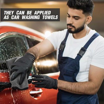 Tallew 18 Pcs Microfiber Towels 16 Inch x 16 Inch Microfiber Cloth Car Drying Towels for Cars Washing Polishing Office Windows Cleaning Household Supplies (Gray)