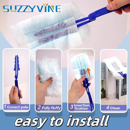 SUZZYVINE Disposable Duster Refills for Swiffer Duster Heavy Duty Electrostatic Duster Heads,Total 20 Count