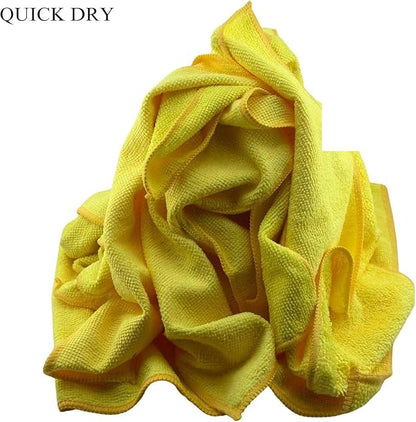 Ultra High Pile Premium Microfiber Towels 72 Pack – Super Soft, Lint-Free, Streak-Free, Scratch-Free Cleaning Cloths – Car, Home, Kitchen, Detailing, 16x16 Inch (Yellow)