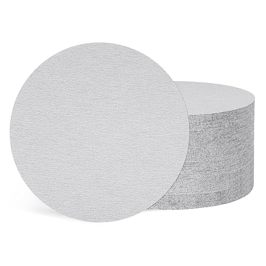 Kozelo 50 Pcs Sanding Discs 11 Inch 80 Grit Hook and Loop Random Orbital Sandpapers Suitable for Drywall Sander Wood Metal Furniture, White
