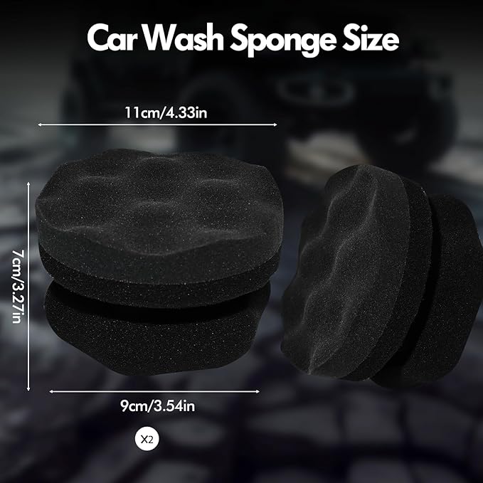 SolidSS 2 Pack Large Tire Hex Tire Shine Applicator Pads, Durable and Reusable Grip Applicator for Tire Polishing Car Cleaning (Black)