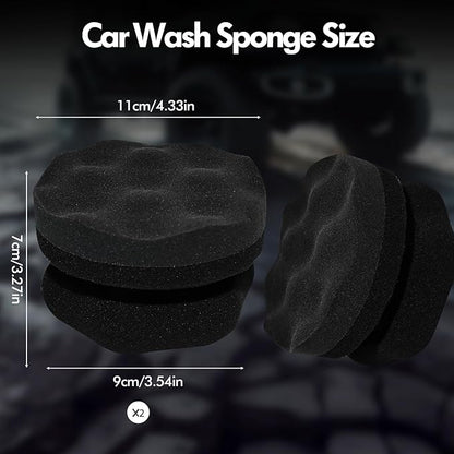 SolidSS 2 Pack Large Tire Hex Tire Shine Applicator Pads, Durable and Reusable Grip Applicator for Tire Polishing Car Cleaning (Black)