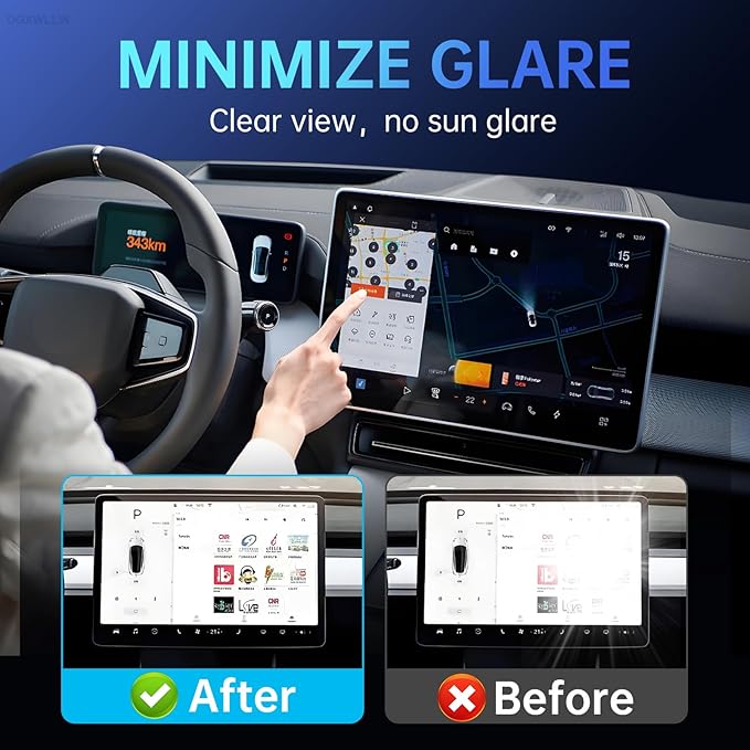 DGXWLLW Screen Protector for Tesla Model Y Juniper 2025 2026 Model 3 Highland 2024 2025 with Alignment Kit Front Back Tempered Glass Touch Screen Protective 9H Hardness Anti Glare Fingerprint HD Clear