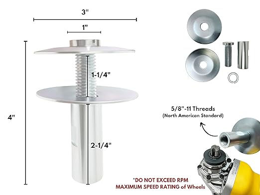 LINE10 Tools 8-inch Airway Buffing Wheel Kit with Three-Step Compound and Angle Grinder Buffer Extension Adapter for Polishing Hard Metals