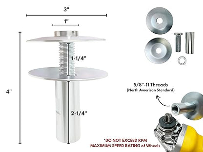 LINE10 Tools 8-inch Airway Buffing Wheel Kit with Three-Step Compound and Angle Grinder Buffer Extension Adapter for Polishing Hard Metals