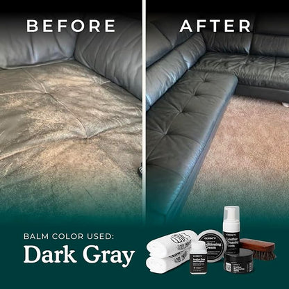 Clyde's™ 4-Step Leather Recoloring Kit | Includes Brush and Lint-Free Towels | Cleans, Restores, and Protects Your Leather