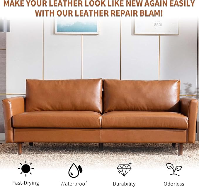 BSCPAM Light Brown Leather Recoloring Balm with 100ml Mink Oil,Leather Couch Scratch Remover,Leather Repair kit for Vinyl Furniture and Car Interior,Leather Dye Paint,Mink Oil for Leather