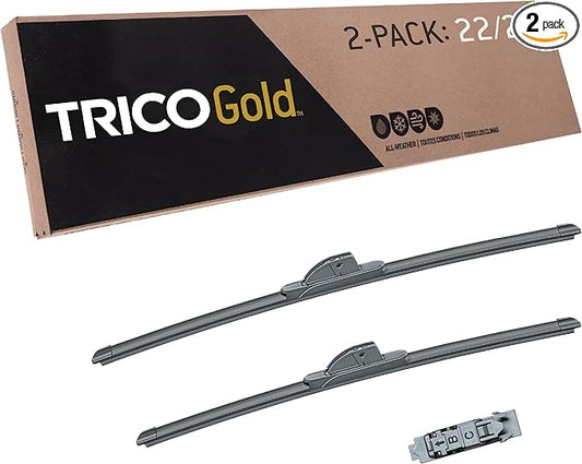 TRICO Gold™ (18-2220) 22 & 20 Inch Pack of 2 Automotive Replacement Windshield Wiper Blades for My Car Super Premium All Weather Beam Blade for Select Vehicle Models