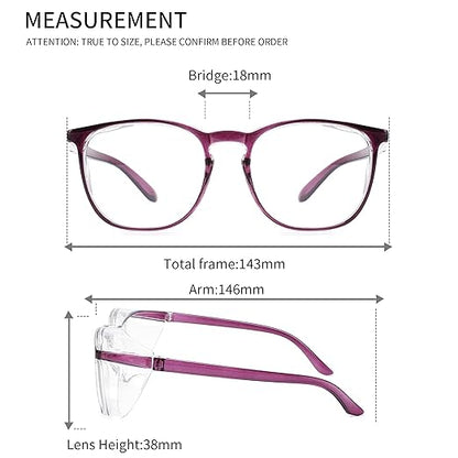 Alsenor Safety Glasses Anti Fog Goggles Protective Eyewear Blue Light Blocking Anti Dust UV Protection Glasses For Men Women (New-Purple)