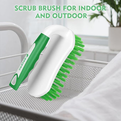 SetSail Scrub Brush, Heavy-Duty Scrub Brushes for Cleaning with Stiff Bristles Cleaning Brush for Shower, Bathroom, Carpet, Kitchen and Bathtub Scrubber - 3 Pack, Green