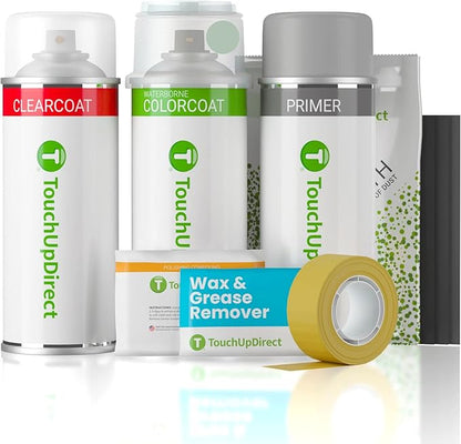 TouchUpDirect H5Q Jasmine Green Metallic Compatible with Subaru Exact Match Touch Up Paint Aerosol - Platinum Kit