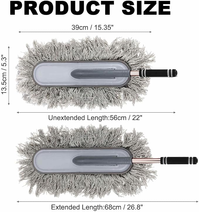 HARFINGTON Car Duster Brush Exterior Scratch Free Car Cleaning Brush High-Density Soft Auto Detailing Tool with Retractable Handle for Car SUV Truck Motorcycle Home Cleaning