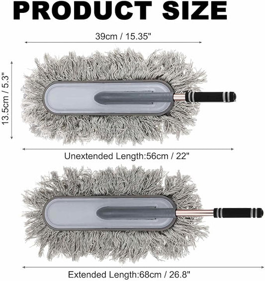 HARFINGTON Car Duster Brush Exterior Scratch Free Car Cleaning Brush High-Density Soft Auto Detailing Tool with Retractable Handle for Car SUV Truck Motorcycle Home Cleaning
