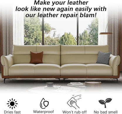 drtulz Beige Leather Recoloring Balm, Leather Color Restorer Conditioner, Leather Repair Kits for Vinyl Furniture, Sofa, Car Seats, Shoes - Repair Leather Color on Faded & Scratched Leather Couches