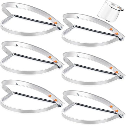 Zonon 6 Pcs Aluminum Face Shield Adapter for Grinding Cutting Cap Style Hard Hat Safety Face Mask Shield Visor Bracket (White)
