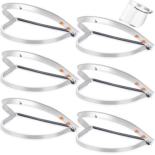Zonon 6 Pcs Aluminum Face Shield Adapter for Grinding Cutting Cap Style Hard Hat Safety Face Mask Shield Visor Bracket (White)